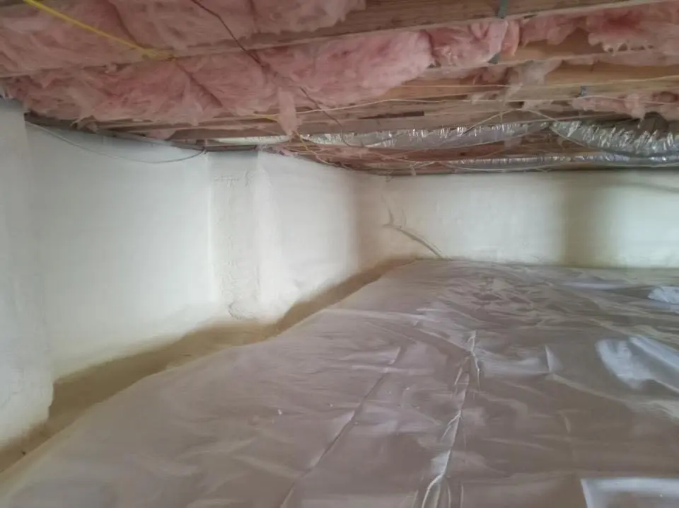 Crawl space encapsulation with closed-cell spray foam for Attic Insulation in Clarksville
